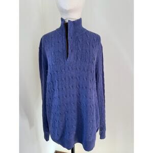 Polo Ralph Lauren Y2K Purple quarter zip Pullover Pony Silk Sweater Men's M